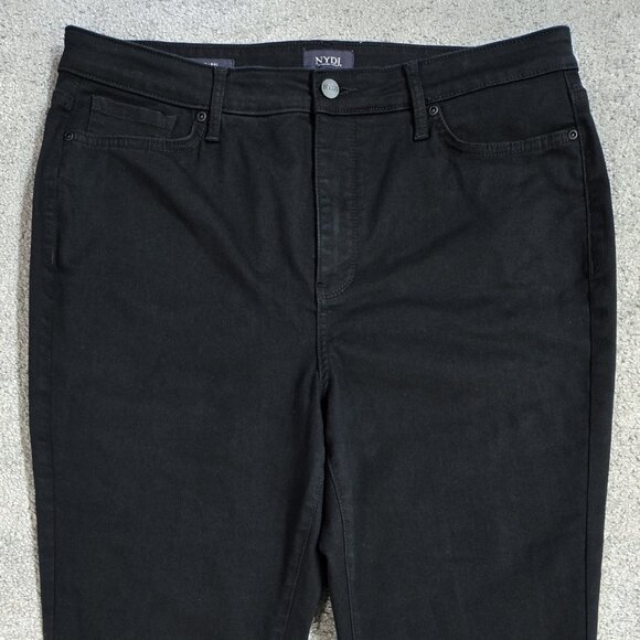 NYDJ Chloe Capri Black Jeans Raw Hem Lift Tuck Tummy Control - Picture 5 of 10